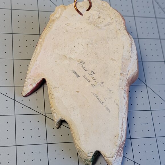 Native American (Indian) Head Wall Hanging Woman Feathers Chalkware 5 3/4" - Picture 5 of 6